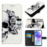 For Samsung Galaxy A55 3D Painting Horizontal Flip Leather Phone Case(Skull)