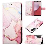 For Samsung Galaxy A24 4G PT003 Marble Pattern Flip Leather Phone Case(Rose Gold LS005)