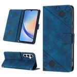 For Samsung Galaxy A35 5G Skin-feel Embossed Leather Phone Case(Blue)