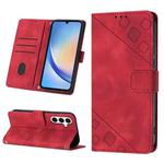 For Samsung Galaxy A35 5G Skin-feel Embossed Leather Phone Case(Red)