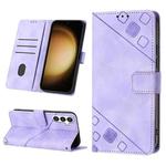 For Samsung Galaxy S24 5G Skin-feel Embossed Leather Phone Case(Light Purple)