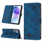 For For Samsung Galaxy A55 Skin-feel Embossed Leather Phone Case(Blue)