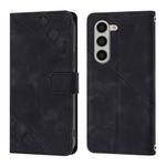 For Samsung Galaxy Z Fold6 Skin-feel Embossed Leather Phone Case(Black)
