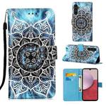 For Samsung Galaxy S23 FE 5G Colored Drawing Pattern Plain Weave Leather Phone Case(Undersea Mandala)