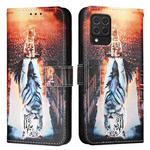 For Samsung Galaxy M62 Colored Drawing Pattern Plain Weave Leather Phone Case(Cats And Tigers)