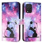 For Samsung Galaxy M62 Colored Drawing Pattern Plain Weave Leather Phone Case(Baby Panda)