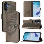 For Samsung Galaxy A17 5G Embossed Butterfly Leather Phone Case(Grey)