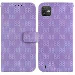 For Wiko Y82 Double 8-shaped Embossed Leather Phone Case(Purple)