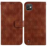 For Wiko Y82 Double 8-shaped Embossed Leather Phone Case(Brown)