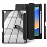 For iPad 10.2 2021 / 2020 / 2019 3-folding Acrylic Smart Leather Tablet Case(Black)
