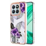 For Honor X8b Electroplating IMD TPU Phone Case(Purple Flower)