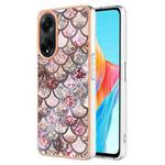 For OPPO A98 Electroplating IMD TPU Phone Case(Pink Scales)