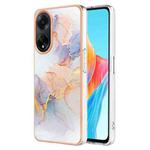 For OPPO A98 Electroplating IMD TPU Phone Case(White Marble)