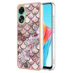 For OPPO A78 4G Electroplating IMD TPU Phone Case(Pink Scales)