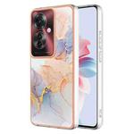 For OPPO Reno11 F 5G Global Electroplating IMD TPU Phone Case(White Marble)