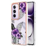 For OPPO Reno12 Pro Global Electroplating IMD TPU Phone Case(Purple Flower)