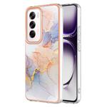 For OPPO Reno12 Global Electroplating IMD TPU Phone Case(White Marble)