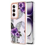 For OPPO Reno12 Global Electroplating IMD TPU Phone Case(Purple Flower)