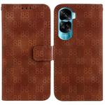 For Honor 90 Lite Double 8-shaped Embossed Leather Phone Case(Brown)