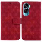 For Honor X8a Double 8-shaped Embossed Leather Phone Case(Red)