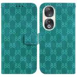 For Honor X9a Double 8-shaped Embossed Leather Phone Case(Green)