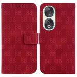 For Honor X9a Double 8-shaped Embossed Leather Phone Case(Red)