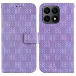 For Honor X7a Double 8-shaped Embossed Leather Phone Case(Purple)