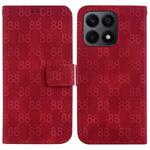 For Honor X7a Double 8-shaped Embossed Leather Phone Case(Red)