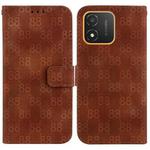 For Honor 80 SE Double 8-shaped Embossed Leather Phone Case(Brown)