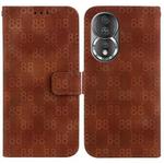 For Honor X9 / X9 5G Double 8-shaped Embossed Leather Phone Case(Brown)