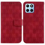 For Honor X7 Double 8-shaped Embossed Leather Phone Case(Red)