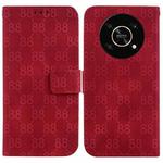 For Honor X8 Double 8-shaped Embossed Leather Phone Case(Red)