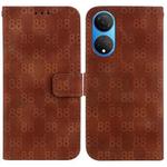 For Honor 20 / Huawei nova 5T Double 8-shaped Embossed Leather Phone Case(Brown)