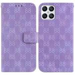 For Honor X8 Double 8-shaped Embossed Leather Phone Case(Purple)