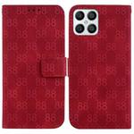 For Honor X8 Double 8-shaped Embossed Leather Phone Case(Red)