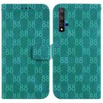 For Honor 20 / Huawei nova 5T Double 8-shaped Embossed Leather Phone Case(Green)