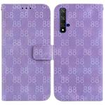 For Honor 20 / Huawei nova 5T Double 8-shaped Embossed Leather Phone Case(Purple)