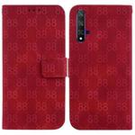 For Honor 20 / Huawei nova 5T Double 8-shaped Embossed Leather Phone Case(Red)