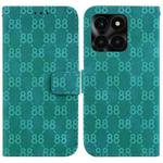 For Honor X6a Double 8-shaped Embossed Leather Phone Case(Green)