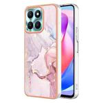 For Honor X6a Electroplating Marble Dual-side IMD Phone Case(Rose Gold 005)