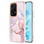 For Honor 200 Lite Global Electroplating Marble Dual-side IMD Phone Case(Rose Gold 005)