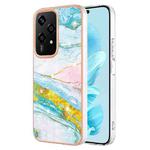 For Honor 200 Lite Global Electroplating Marble Dual-side IMD Phone Case(Green 004)