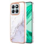 For Honor X8b Electroplating Marble Dual-side IMD Phone Case(White 006)