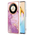 For Honor X9b Electroplating Marble Dual-side IMD Phone Case(Purple 001)
