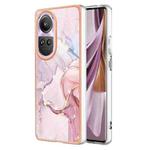 For OPPO Reno10 Pro 5G Global Electroplating Marble Dual-side IMD Phone Case(Rose Gold 005)