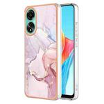 For OPPO A78 4G Electroplating Marble Dual-side IMD Phone Case(Rose Gold 005)