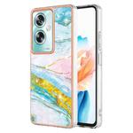 For OPPO A79 5G Global Electroplating Marble Dual-side IMD Phone Case(Green 004)