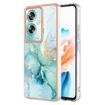 For OPPO A79 5G Global Electroplating Marble Dual-side IMD Phone Case(Green 003)