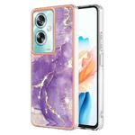 For OPPO A79 5G Global Electroplating Marble Dual-side IMD Phone Case(Purple 002)