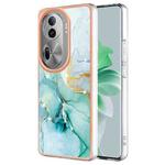 For OPPO Reno11 Pro 5G Global Electroplating Marble Dual-side IMD Phone Case(Green 003)